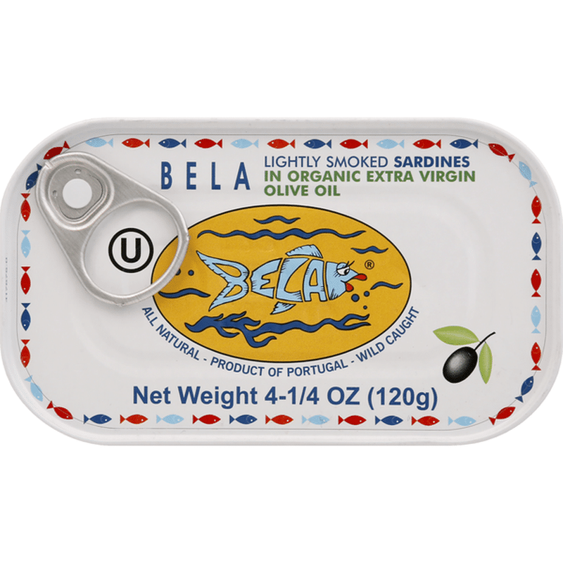 Bela Sardines, in Organic Extra Virgin Olive Oil (4.25 oz) from Natural