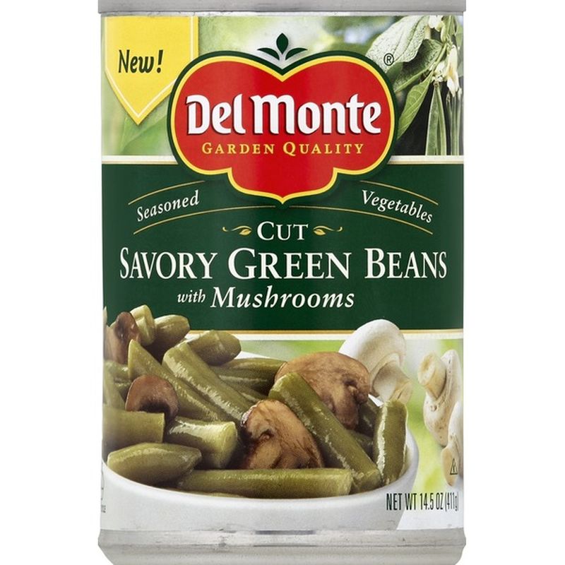 Del Monte Green Beans, Savory, with Mushrooms, Cut (14.5 oz) - Instacart