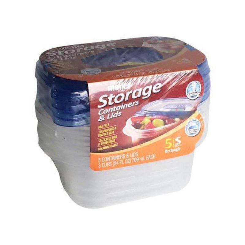 Meijer 24 Ounce Rectangle Storage Containers & Lids (5 ct) Instacart