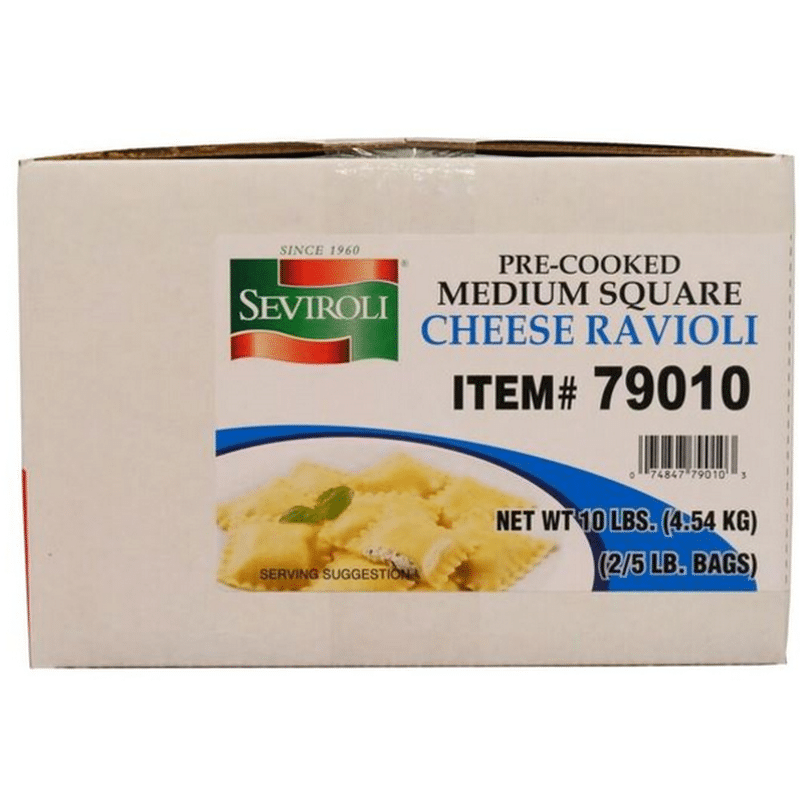 Seviroli Medium Square Cheese Ravioli Pasta (10 lb) Delivery or Pickup