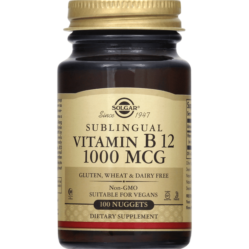 Solgar Vitamin B12, Sublingual, 1000 Mcg (100 Each) - Instacart