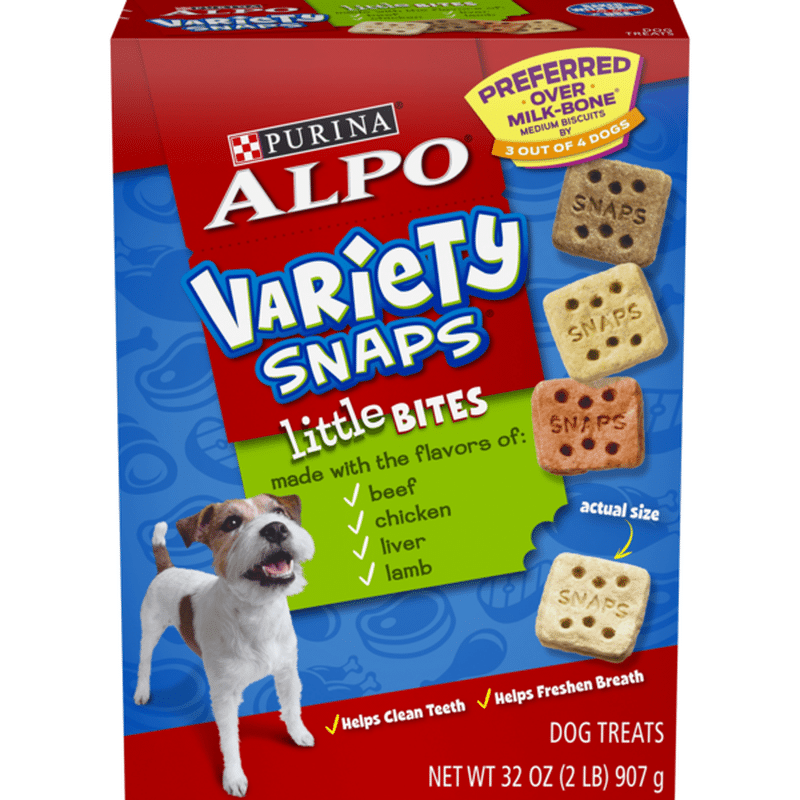 Purina ALPO Dog Treats, Variety Snaps Little Bites Beef, Chicken, Liver ...