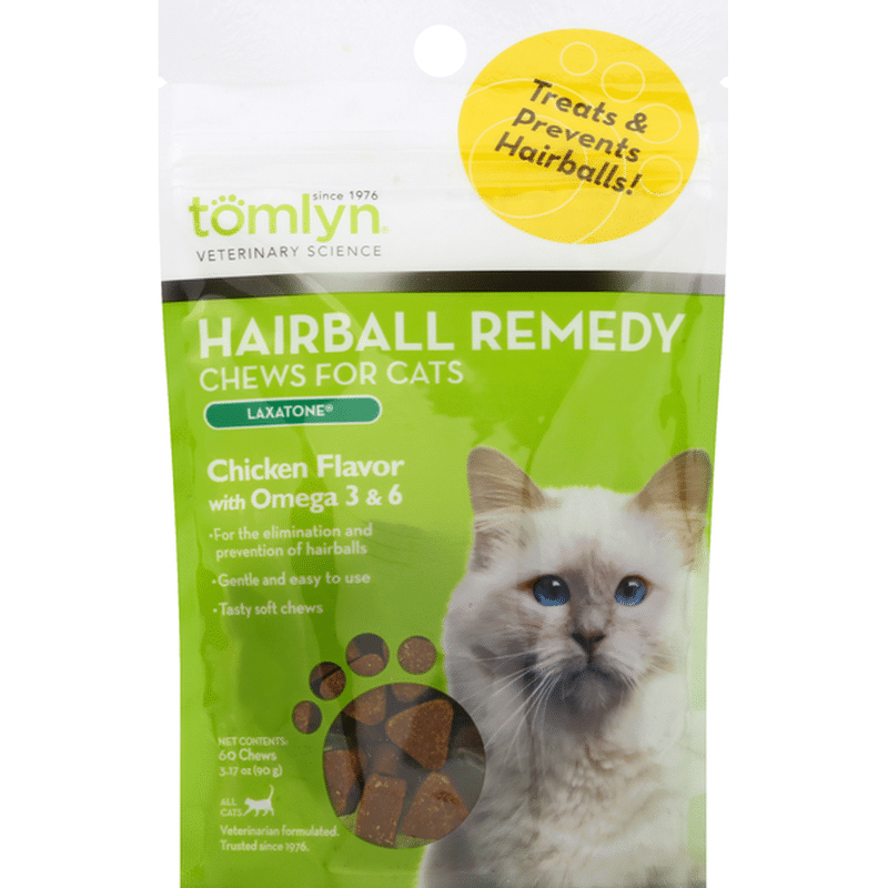 Tomlyn Chews for Cats, Chicken Flavor, Hairball Remedy (60 each ...