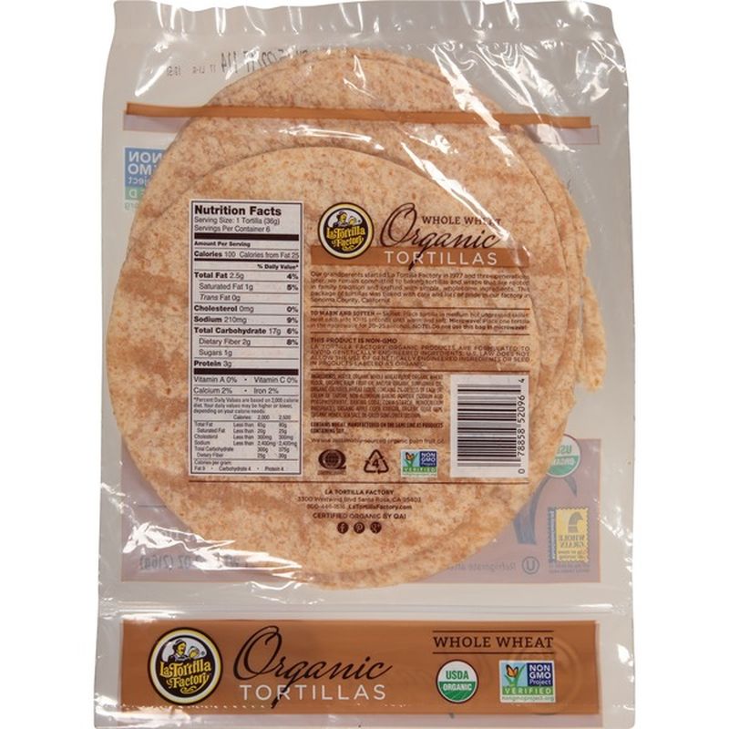 La Tortilla Factory Whole Wheat Organic Tortillas (6 ct) Instacart