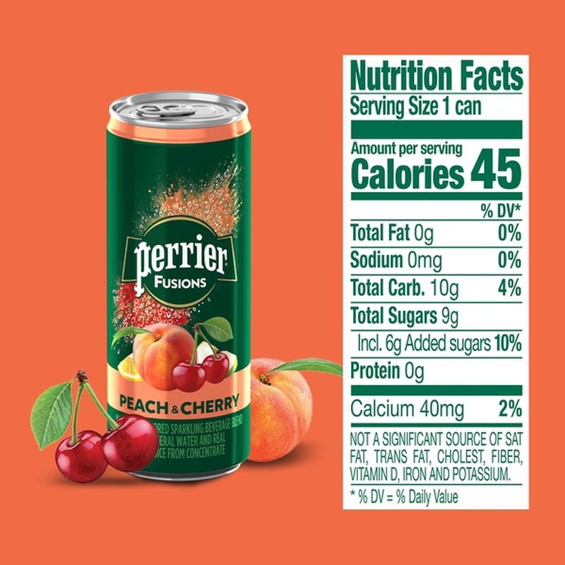 Perrier Peach & Cherry Sparkling Water (8.45 oz) - Instacart