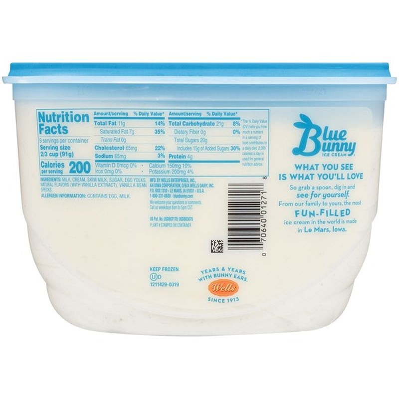 Blue Bunny Premium Vanilla Bean Ice Cream (48 fl oz) from Smart & Final Instacart