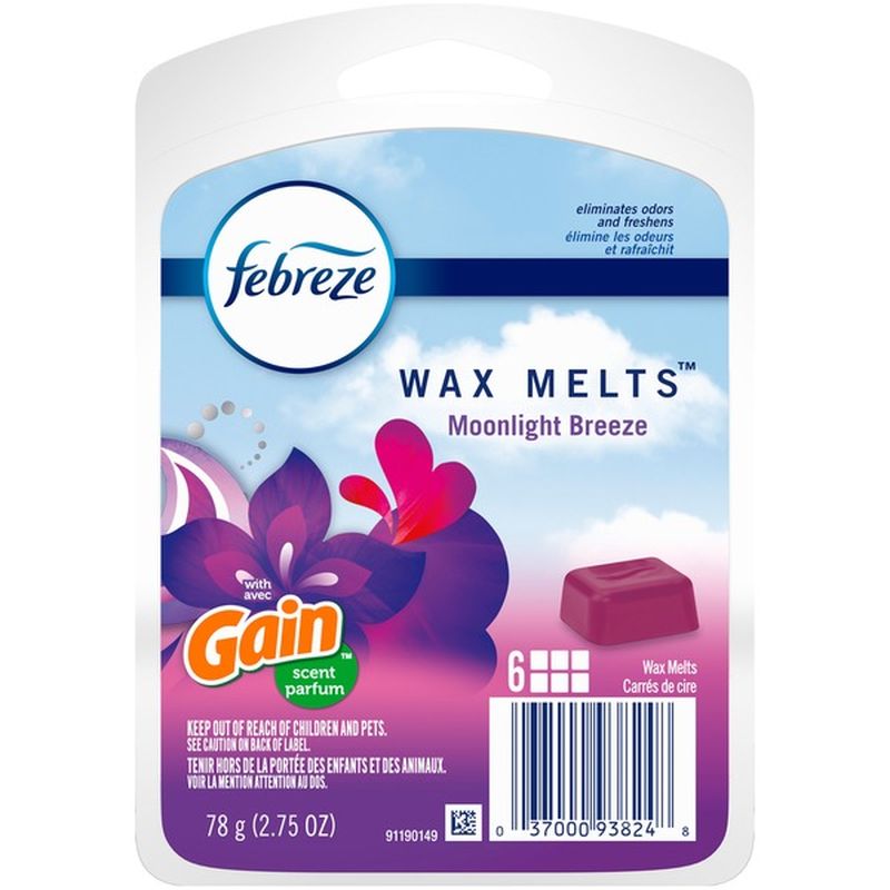 Febreze Odor Eliminating Air Freshener Refills With Gain Moonlight Breeze 6 Ct Instacart