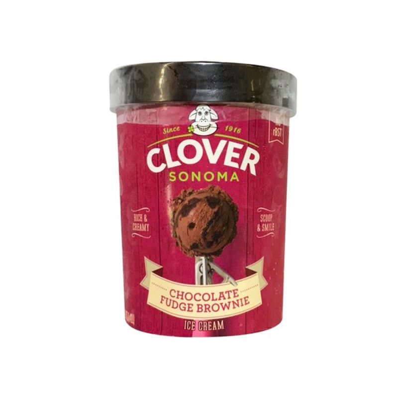 Clover Sonoma Chocolate Fudge Brownie Ice Cream (48 oz) - Instacart