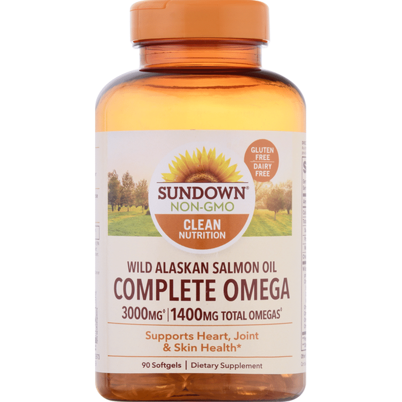 Sundown Complete Omega, WIld Alaskan Salmon Oil, 3000 mg, Softgels (90