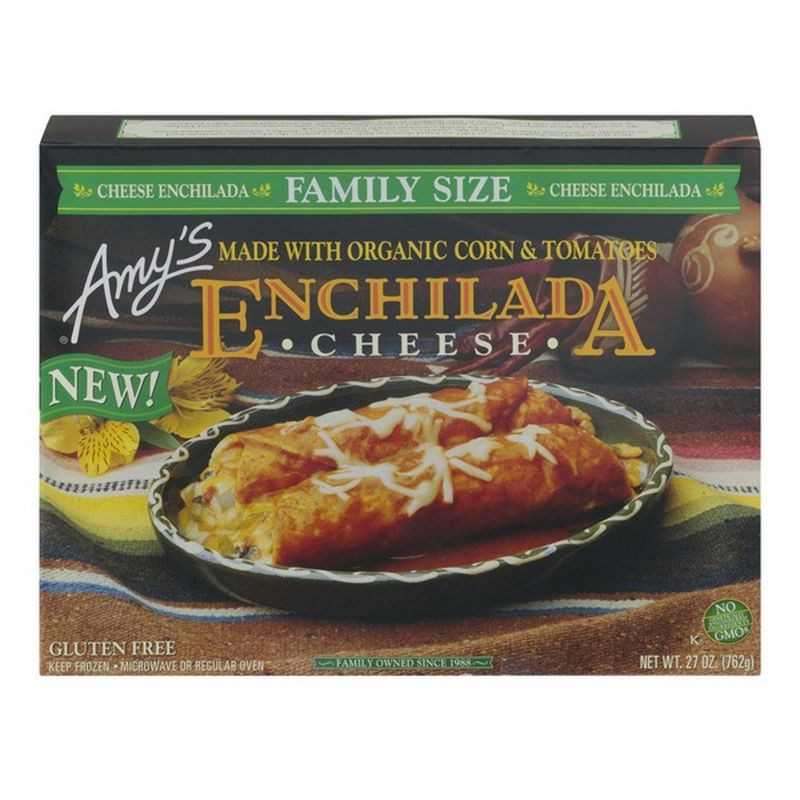 Amy's Frozen Cheese Enchiladas, Family Size, Non-GMO, Gluten free, 27