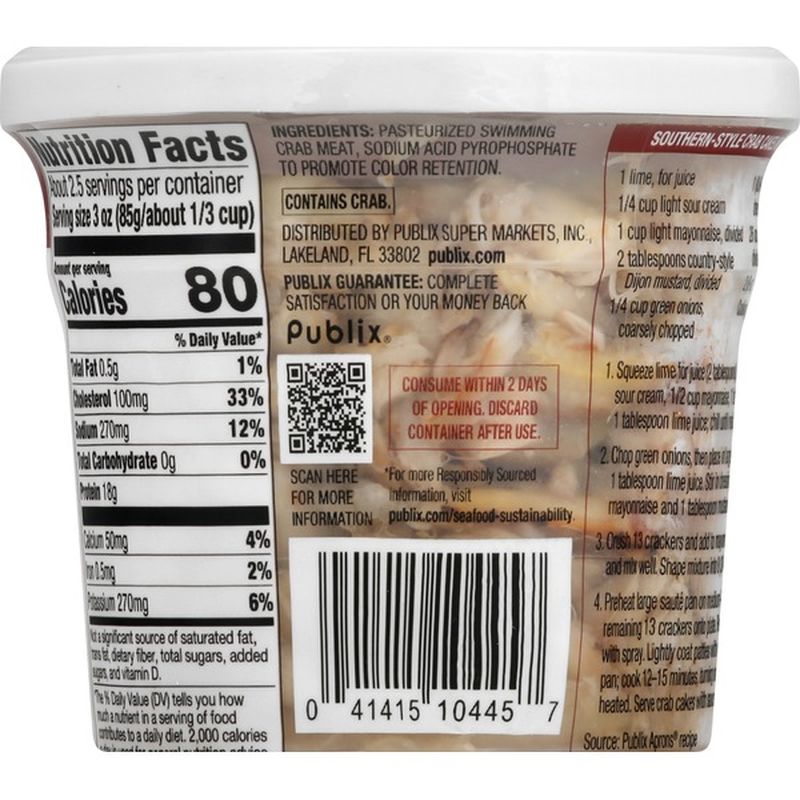 Publix Crab Meat, Swimming, Claw (8 oz) from Publix Instacart