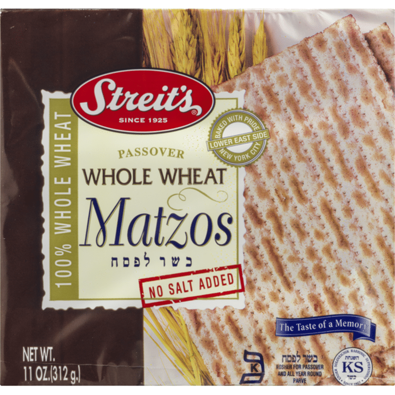 Streit's Passover Whole Wheat Matzos No Salt Added (11 oz) Instacart