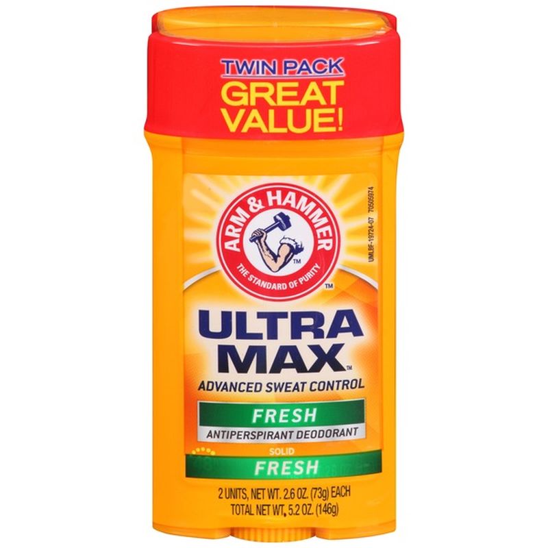 Arm & Hammer Ultra Max Deodorant Fresh Solid Made With Natural