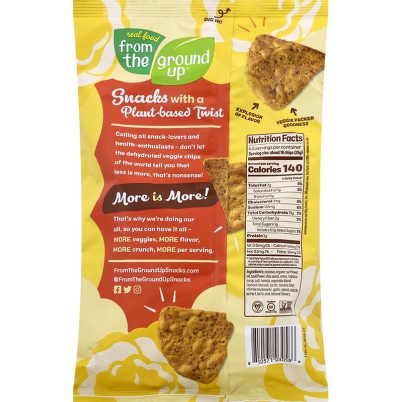 From the Ground Up Tortilla Chips, Cauliflower, Grain Free, Nacho