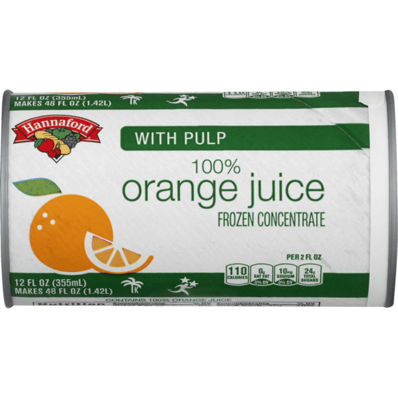 Hannaford Frozen Orange Juice with Pulp (12 fl oz) - Instacart