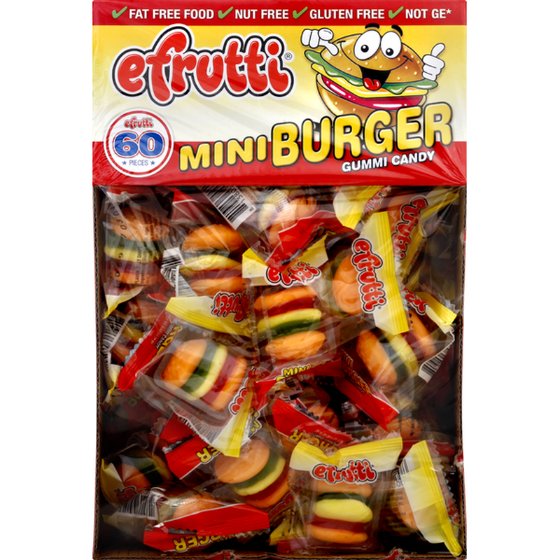 Efrutti Gummi Candy, Mini Burger (60 each) Instacart