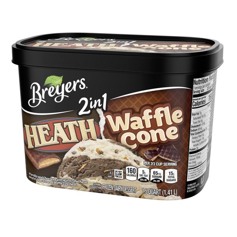 Breyers Frozen Dairy Dessert 2in1 Heath Waffle Cone 1 5 Qt From Food