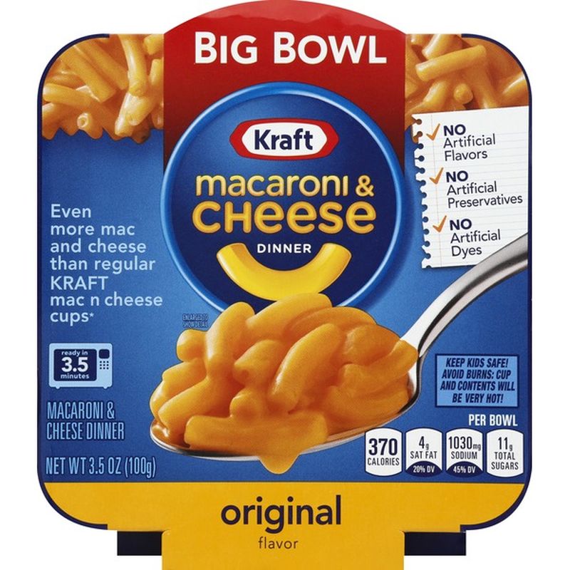 Kraft Big Bowl Original Macaroni and Cheese Dinner (3.5 oz) - Instacart