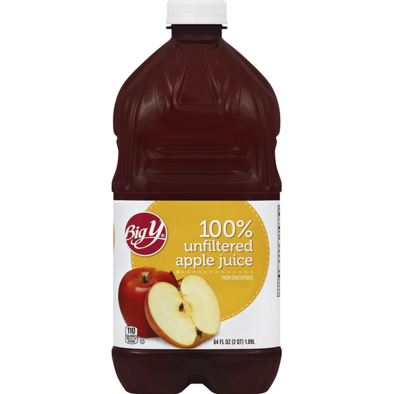 Big Y 100 Juice, Unfiltered, Apple (64 oz) Instacart