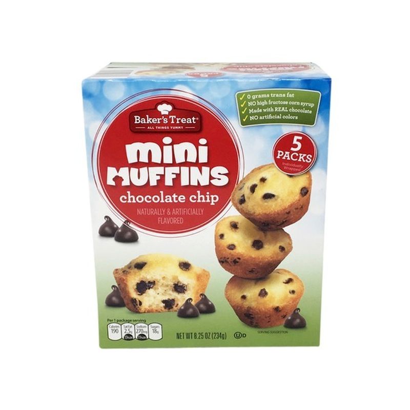 Baker's Treat Chocolate Chip Mini Muffins (8.25 oz) Instacart