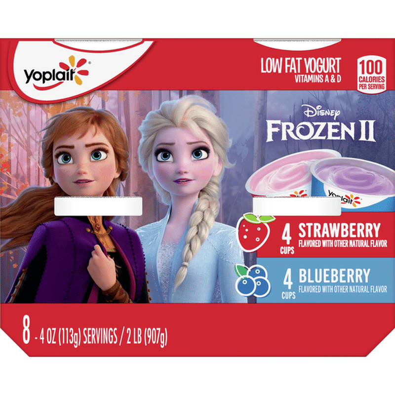 Yoplait Kids Yogurt, Disney Frozen Strawberry and Blueberry Yogurt (4 ...