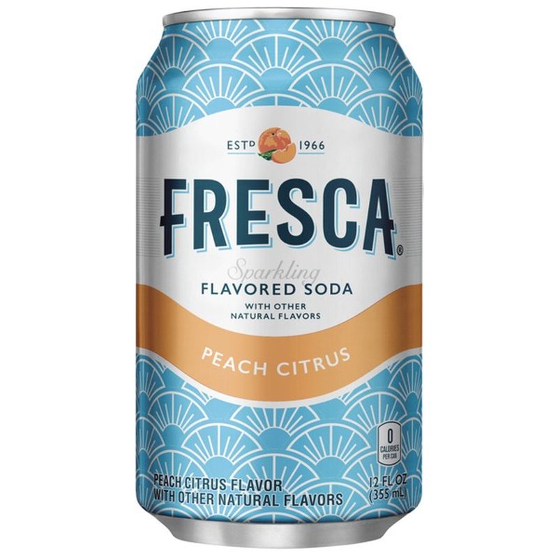 Fresca Peach Soda Sparkling Flavored Soft Drink Zero Calorie And Sugar