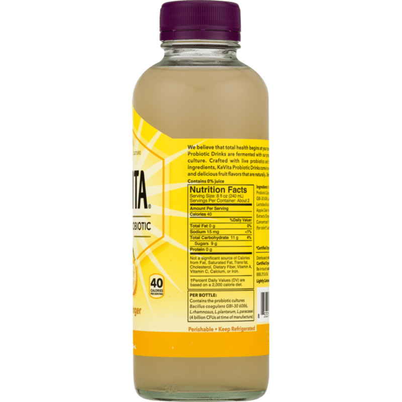 Kevita Sparkling Probiotic Lemon Ginger Drink 152 Oz Instacart