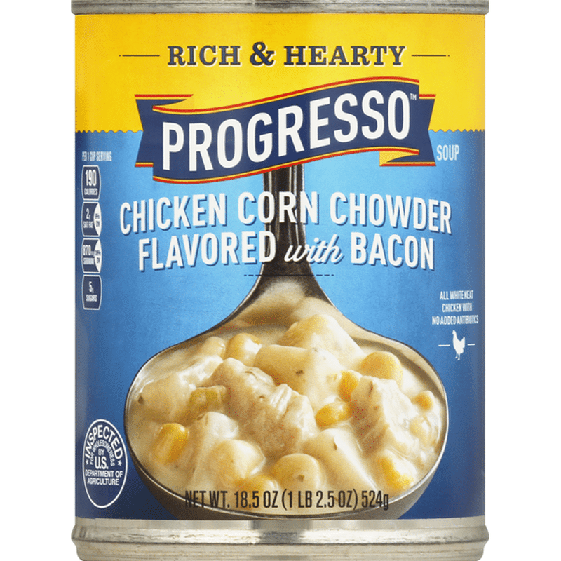 Progresso Soup, Chicken Corn Chowder, Flavored with Bacon (18.5 oz ...