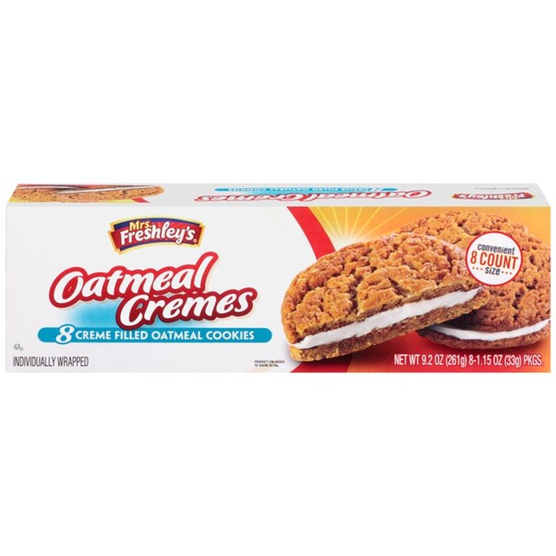 Mrs. Freshley's Oatmeal Cremes Creme Filled Cookies (1.15 oz) - Instacart