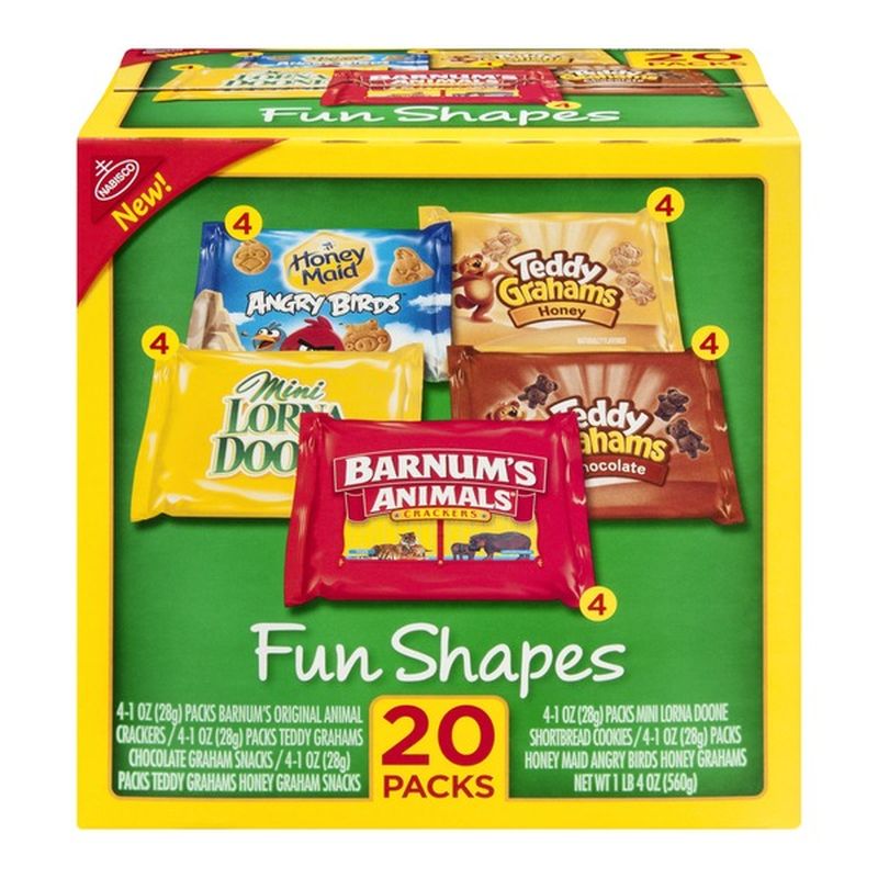 Teddy Grahams Nabisco Fun Shapes Crackers Variety Pack 20 CT (20 ct