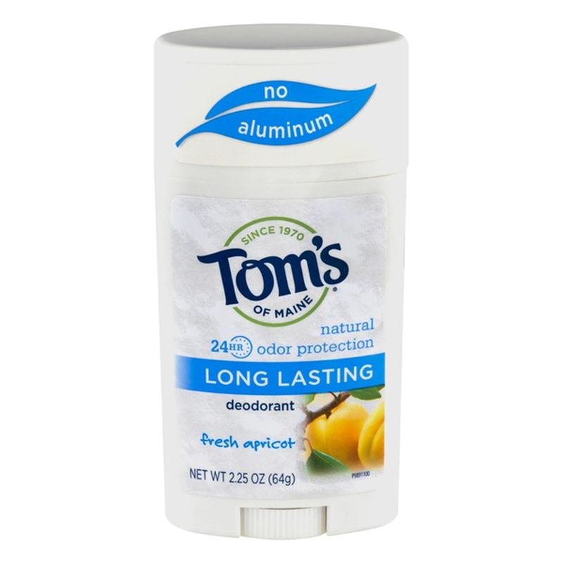 Tom's of Maine Deodorant, Long Lasting, Fresh Apricot (2.25 oz) - Instacart