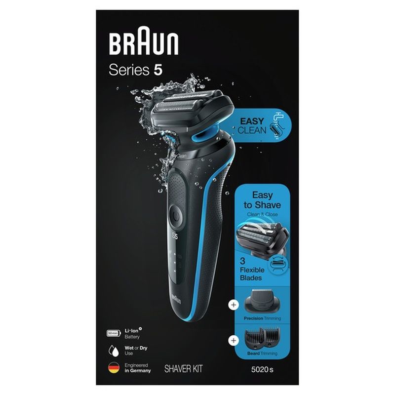 Braun Series 5 5020S Easy Clean Electric Razor For Men, Blue (1 ct