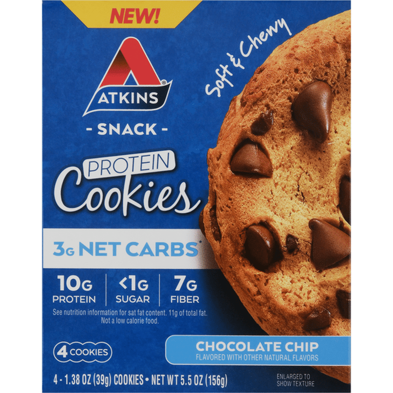 Atkins Protein Cookies, Chocolate Chip (1.38 oz) - Instacart