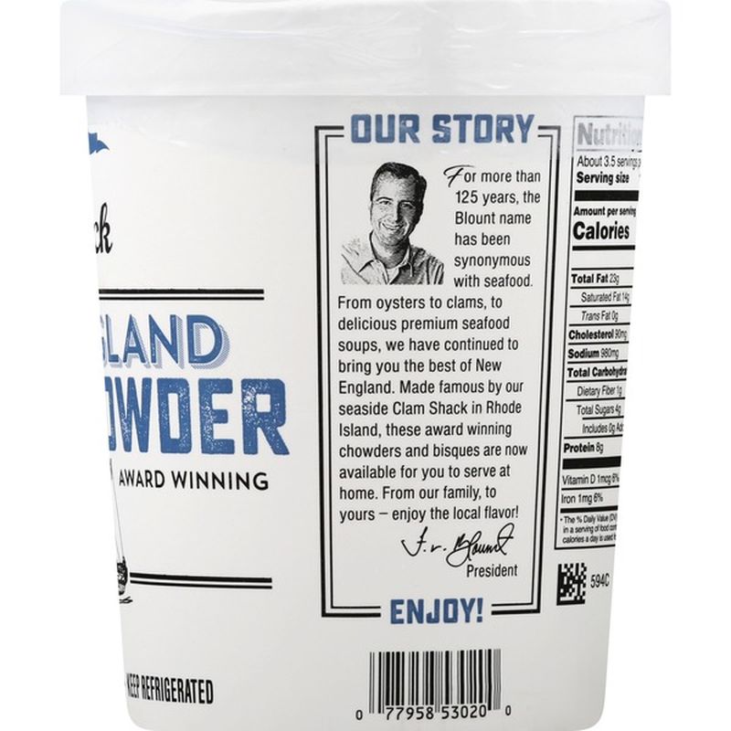 Clam Shack Clam Chowder, New England (30 oz) Instacart