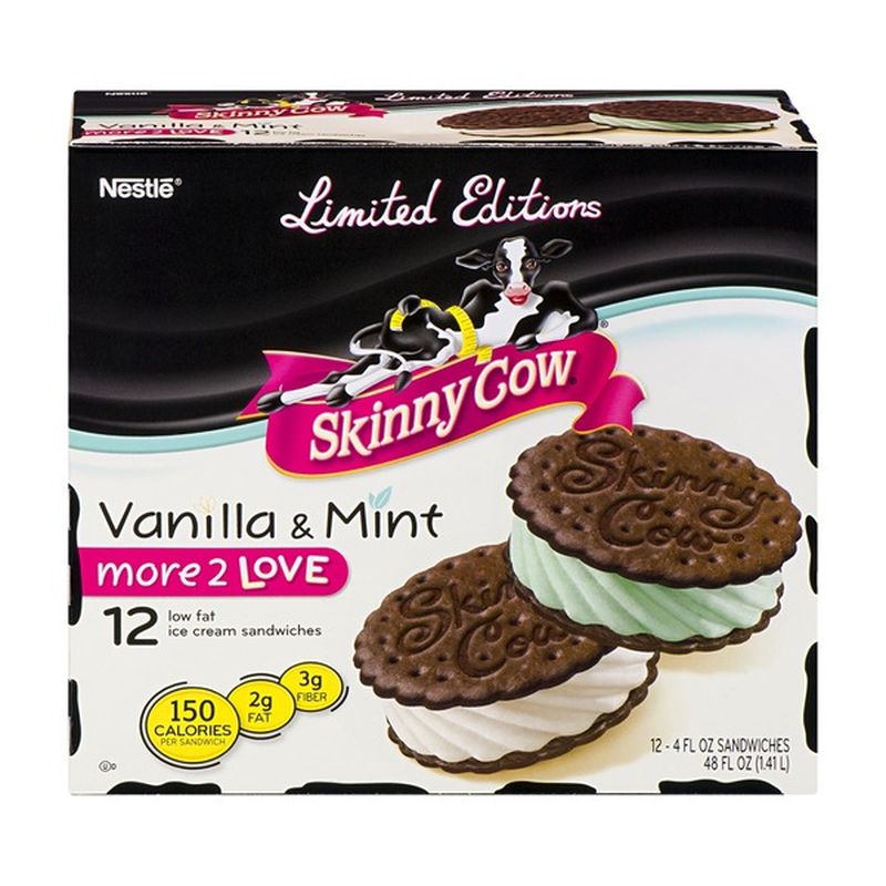 Skinny Cow Nestle Skinny Cow Vanilla And Mint Low Fat Ice Cream Sandwiches 12 Ct 4 Fl Oz 4321