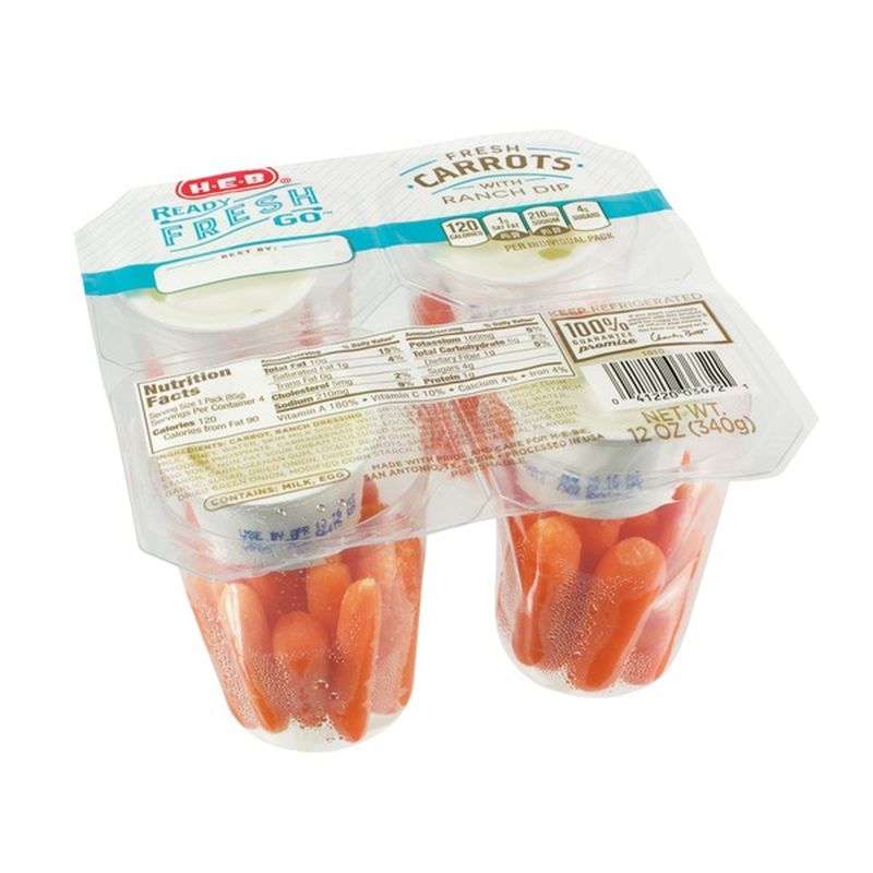 H-E-B Ready, Fresh, Go! Snap Pack Carrots With Ranch Dip