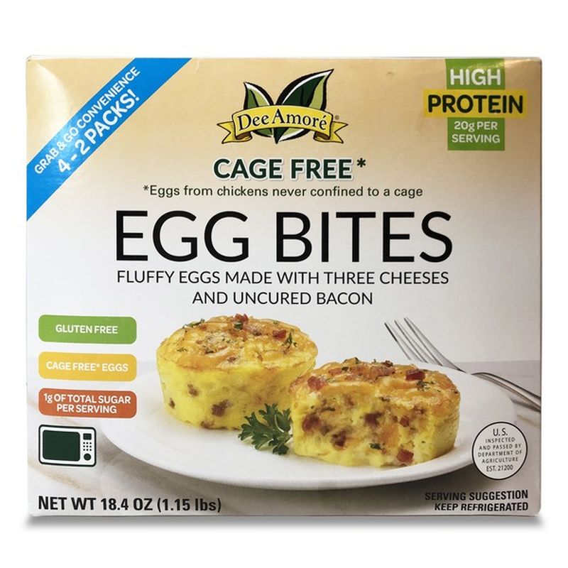 Dee Amore 2-2.3 Ounce Cage Free Egg Bites
