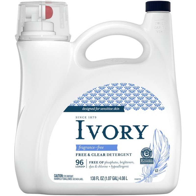 Ivory Free & Clear Laundry Detergent, Designed For Sensitive Skin (138 oz) Instacart