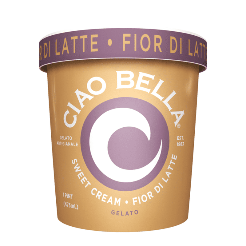 Ciao Bella Gelato Sweet Cream, Fior Di Latte (473 ml) Instacart