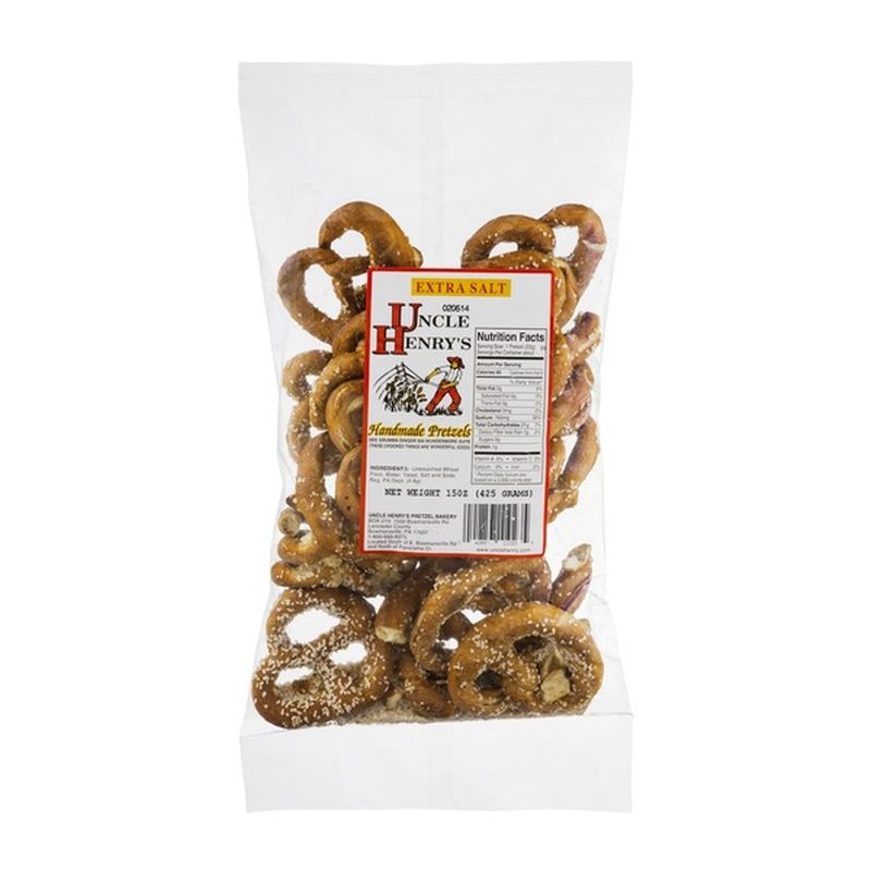Uncle Henry's Pretzel Bakery Handmade Pretzels Extra Salt (15 oz