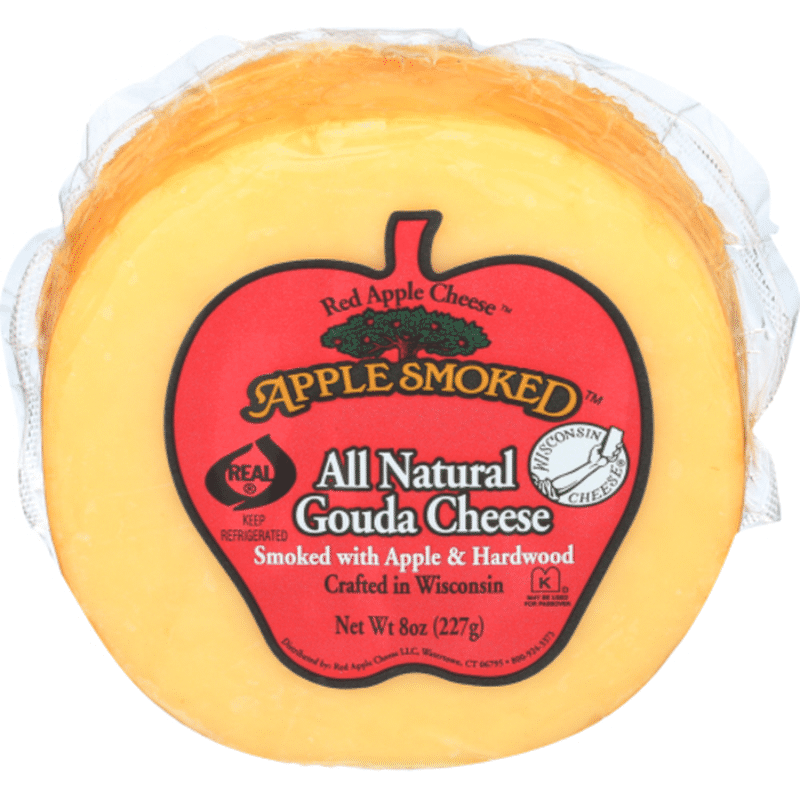 Red Apple Cheese. Apple Smoked All Natural Gouda Cheese (8 oz) from