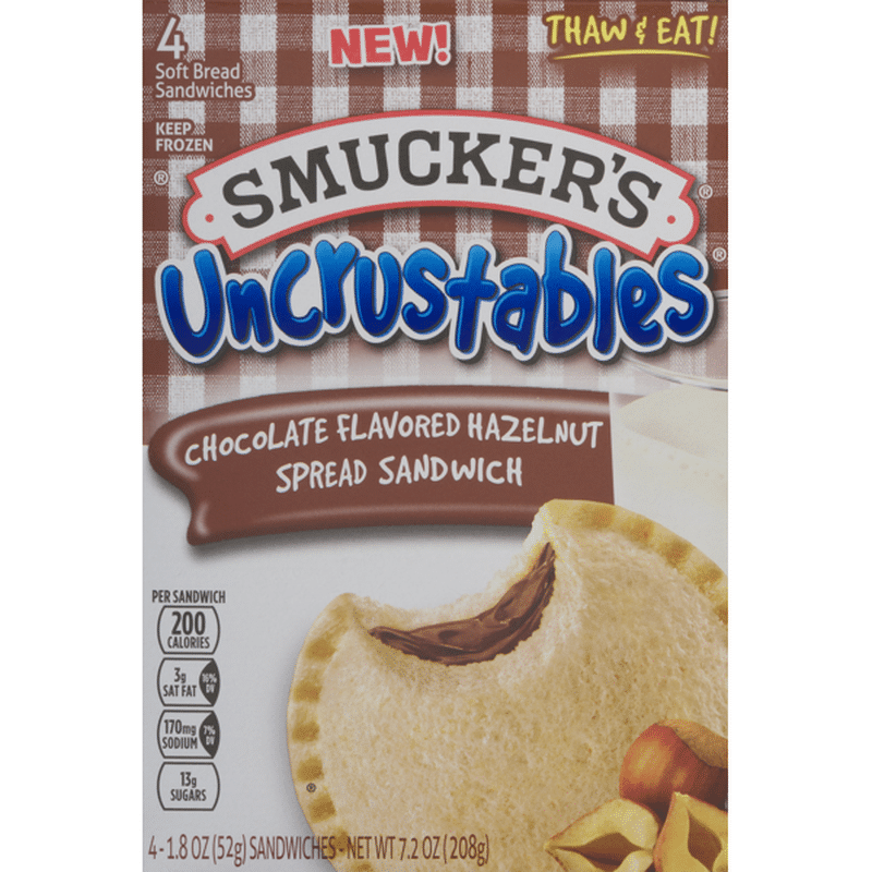 Smucker's Uncrustables Chocolate Flavored Hazelnut Spread Sandwich 4