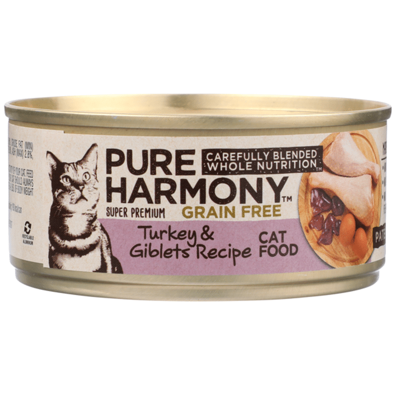 Pure Harmony Grain Free Turkey & Giblets Recipe Pate Cat Food (5.5 oz) from Stater Bros. Instacart
