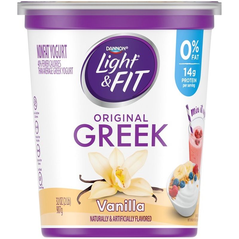 Dannon Light & Fit Greek Nonfat GlutenFree Vanilla Greek Yogurt (32 oz