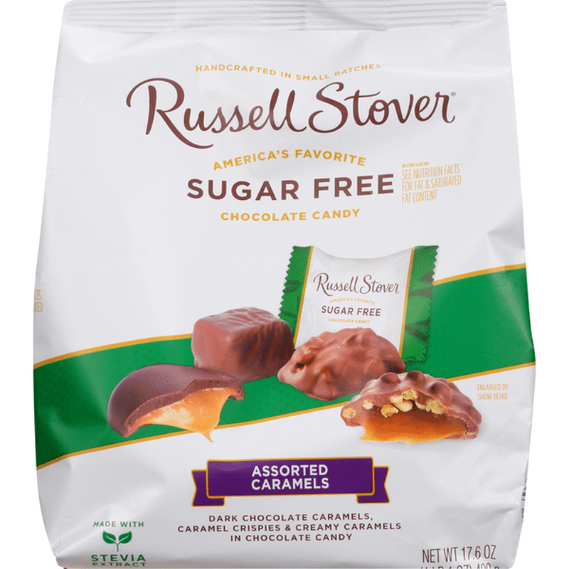 Russell Stover Chocolate Candy, Sugar Free, Assorted Caramels (17.6 oz) Instacart