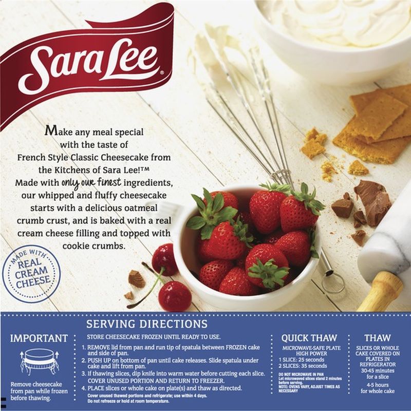 Sara Lee French Style Cheesecake Classic 23 5 Oz Frozen 23 5 Oz