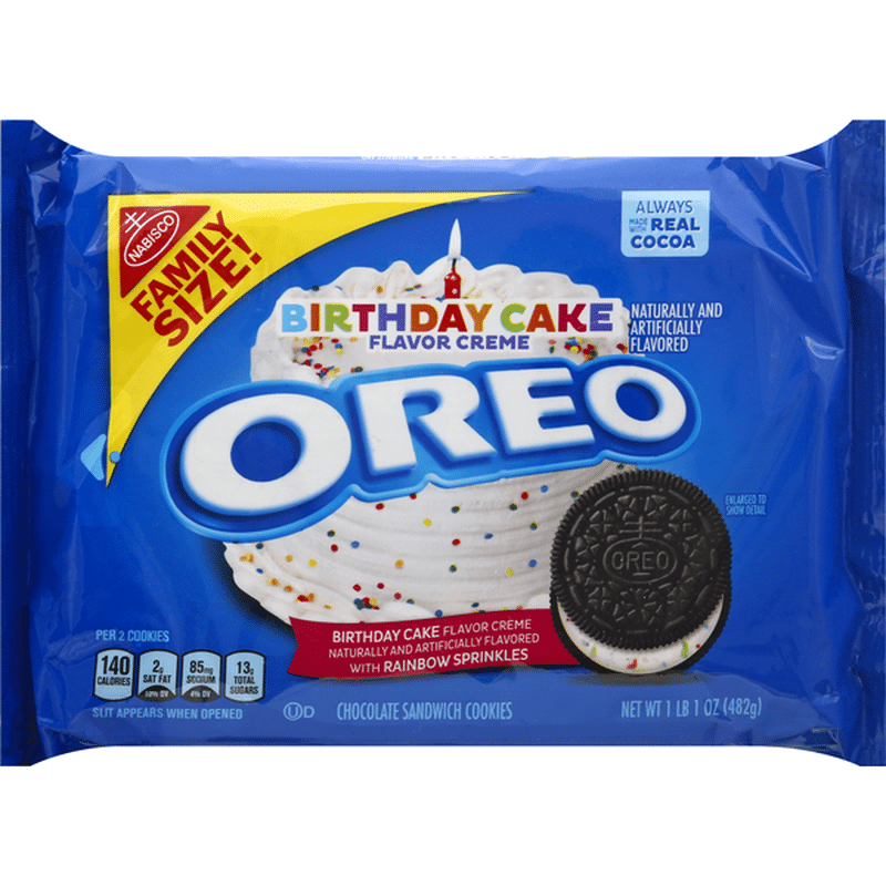 Nabisco Oreo Birthday Cake Chocolate Sandwich Cookies (17 oz) Instacart