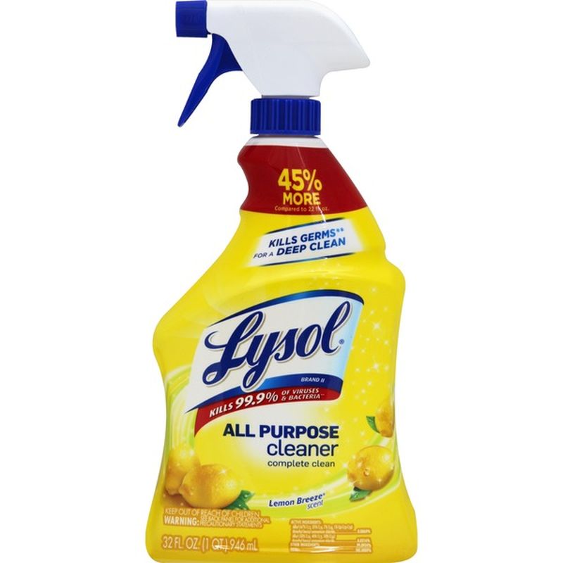 Lysol All-Purpose Cleaner Complete Clean Lemon Breeze Scent (32 fl oz ...