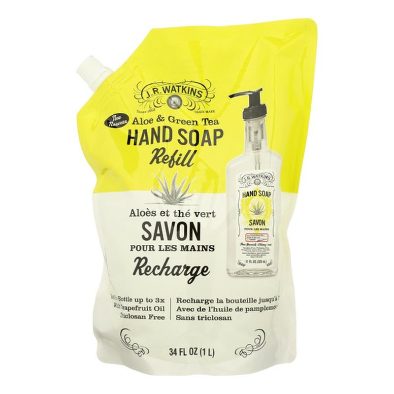 J.r. Watkins Hand Soap Refill Gel, Aloe & Green Tea