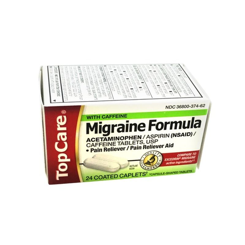 Top Care Migraine Relief Acetaminophen Pain Reliever, Aspirin (Nsaid